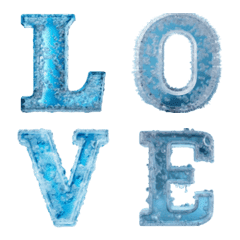 [LINE絵文字] Ice block letters and numberの画像