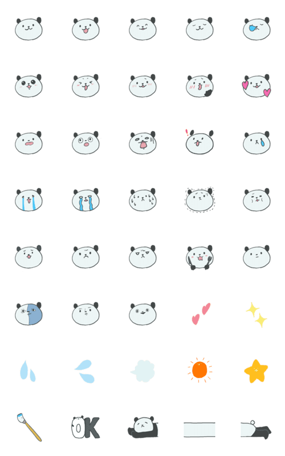 [LINE絵文字]びじゅぱんだの表情の画像一覧
