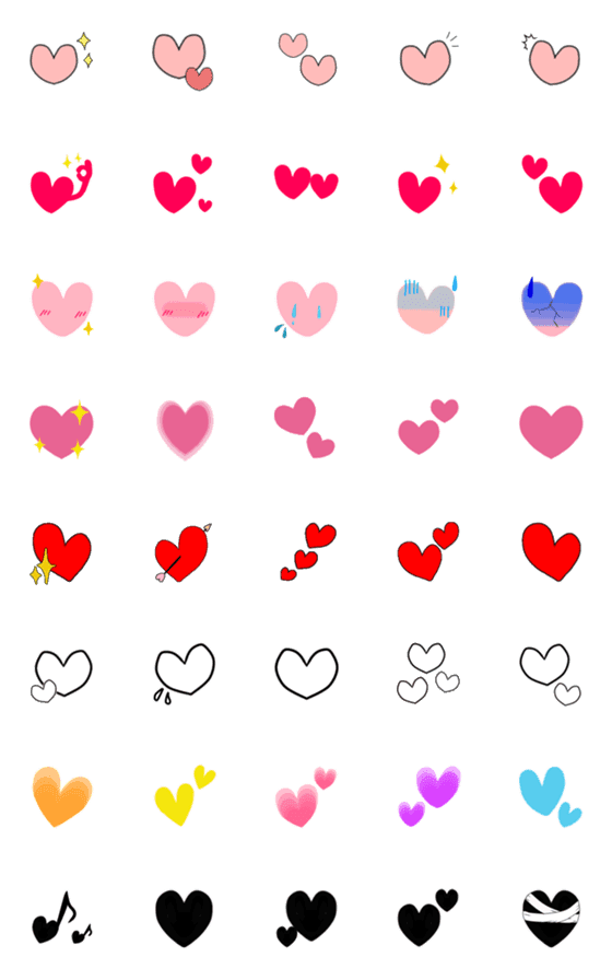 [LINE絵文字]♡ハート♡の絵文字の画像一覧
