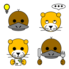 [LINE絵文字] Otter x Platypus (daily routine 2)の画像