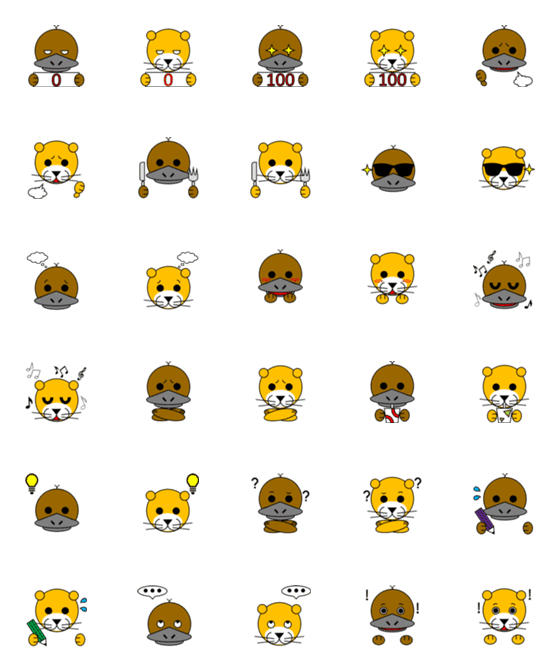 [LINE絵文字]Otter x Platypus (daily routine 2)の画像一覧