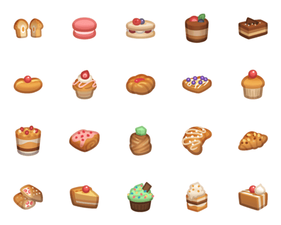 [LINE絵文字]Food - Cakes ＆ Pastriesの画像一覧
