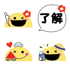 ちらっとニコちゃん♦万能！夏絵文字の絵文字メイン画像
