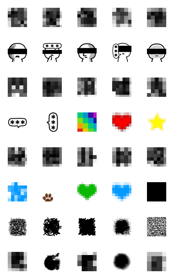 [LINE絵文字]Secret Talking Mosaic-Animated Emojiの画像一覧