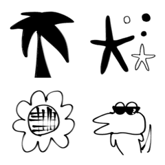 [LINE絵文字] 夏の絵文字【BLACK】の画像
