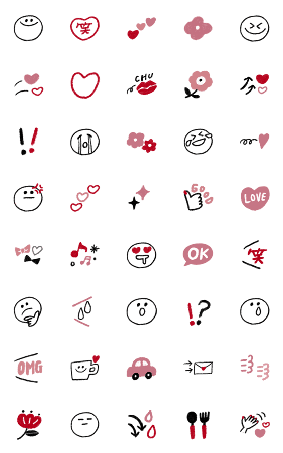 [LINE絵文字]毎日使える♡大人かわいいの画像一覧