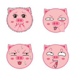 [LINE絵文字] Pink Pig Emoji Stickersの画像