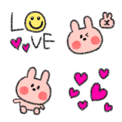 [LINE絵文字] のんびりうさぎ♥鉛筆タッチの画像