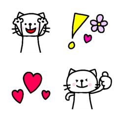 [LINE絵文字] おまかせ❗しろねこジェスチャー♥の画像