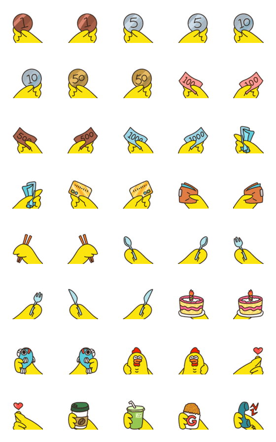 [LINE絵文字]ANGRY CHICKEN HAND PACKの画像一覧