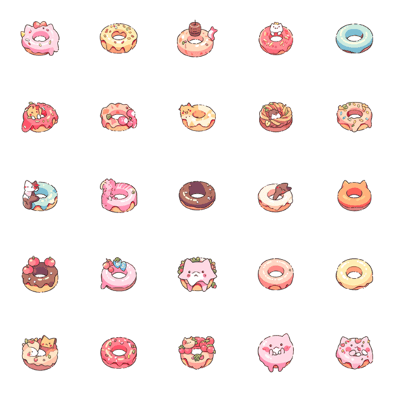 [LINE絵文字]Donut Delightsの画像一覧