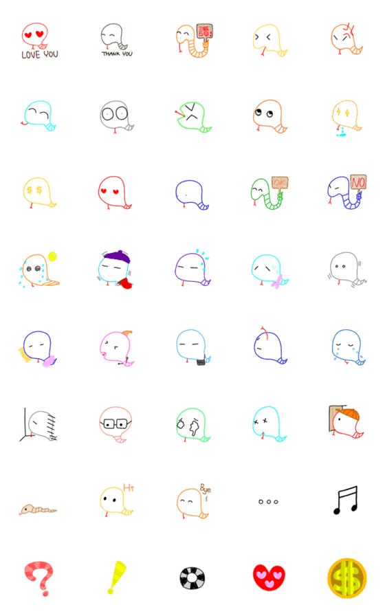 [LINE絵文字]Cute Snake 2の画像一覧