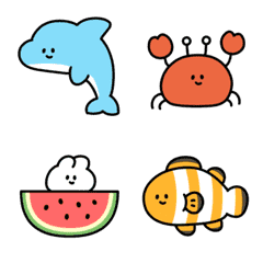 [LINE絵文字] 夏っぽい生き物の絵文字の画像