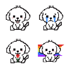 [LINE絵文字] Maltese pixel emoji dogの画像