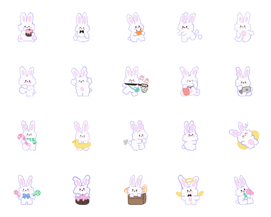 [LINE絵文字]rabbits fluffyの画像一覧