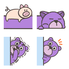[LINE絵文字] lavenbear and pigの画像