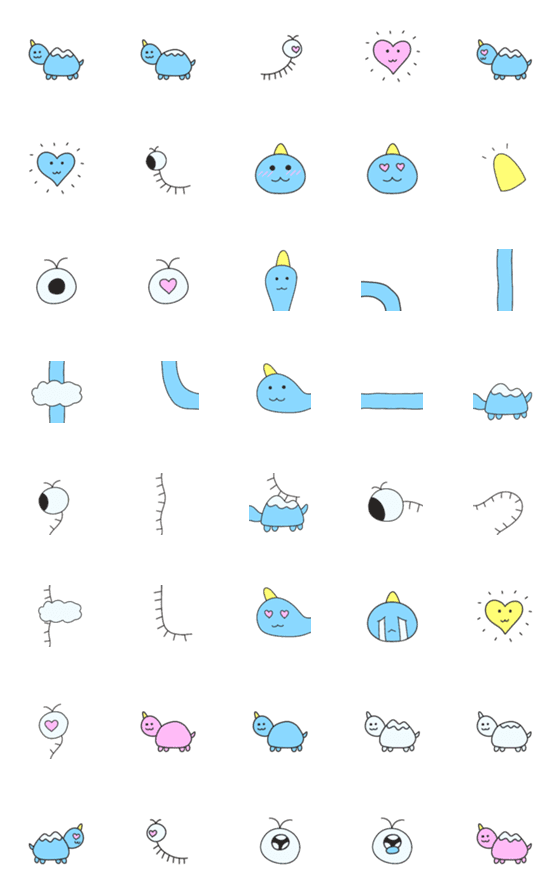 [LINE絵文字]Turtle ＆ Wormの画像一覧