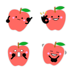 [LINE絵文字] リンゴさん 使いやすい絵文字の画像