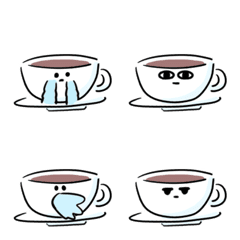 [LINE絵文字] シンプル コーヒー 日常会話の画像