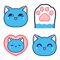 [LINE絵文字] Blue cat:MARU's face？の画像