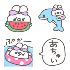 [LINE絵文字] ぽわぽわうしゃぎ絵文字3〜夏〜の画像