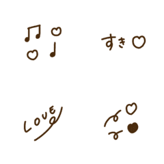 大人可愛い線画絵文字の絵文字メイン画像