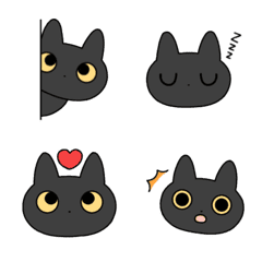 ゆるい黒猫絵文字の絵文字メイン画像