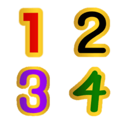 [LINE絵文字] Number classic colour gold emojiの画像