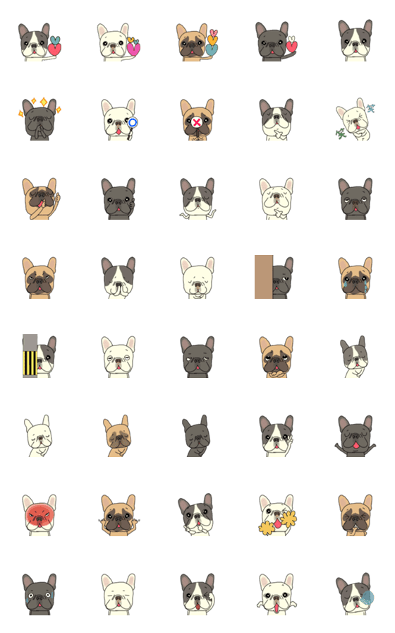 [LINE絵文字]やっぱりかわいいフレンチブルドッグ6の画像一覧