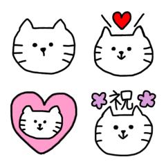 [LINE絵文字] しろねこ日常よく使う絵文字の画像