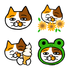 [LINE絵文字] 喋らない三毛猫さんの夏の画像