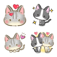 [LINE絵文字] おっとりねこのリリーとハチ★⭐︎の画像