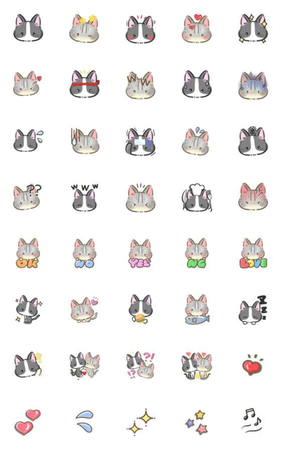 [LINE絵文字]おっとりねこのリリーとハチ★⭐︎の画像一覧