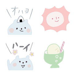 [LINE絵文字] 涼しげなゆる可愛いくま絵文字♡の画像