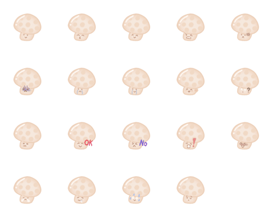 [LINE絵文字]Emoji. cute mushroomの画像一覧