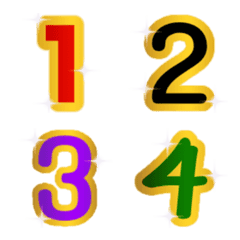 [LINE絵文字] Number classic colour gold emoji animateの画像