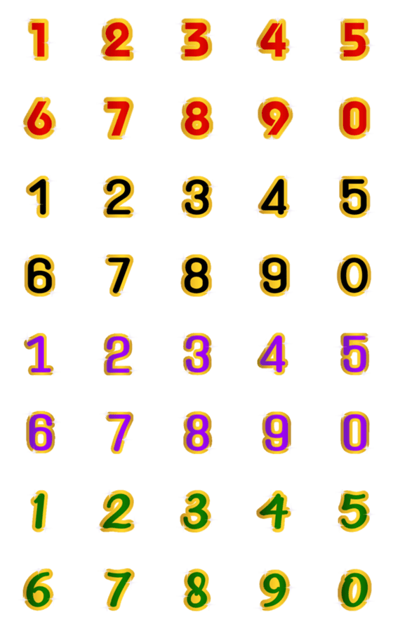 [LINE絵文字]Number classic colour gold emoji animateの画像一覧