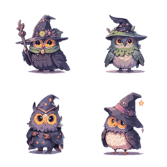 [LINE絵文字] Halloween Owls Ver.2の画像