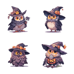 [LINE絵文字] Halloween Owlsの画像