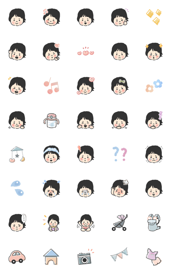 [LINE絵文字]女の子赤ちゃん♡ベビー♡ガールの画像一覧