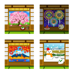 [LINE絵文字] 日本の春夏秋冬✿絵文字の画像