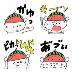 [LINE絵文字] スイカくまのちょっとネガティブな夏絵文字の画像