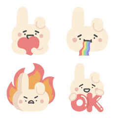 [LINE絵文字] Cute chubby bunny emojiの画像