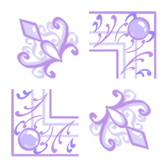 [LINE絵文字] フレーム絵文字 vol.72 カリグラフィ薄紫の画像