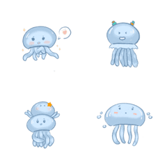 [LINE絵文字] Little Heart Jellyfish emojiの画像