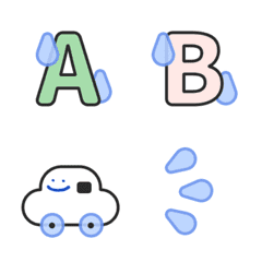 [LINE絵文字] 天気 雨 動く ♥ ABC 123 英語 数字の画像