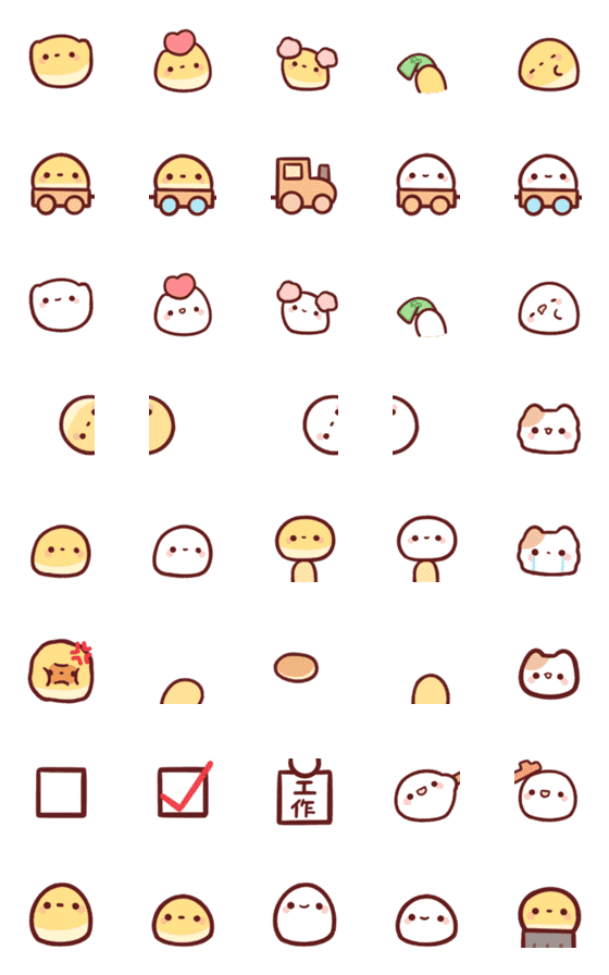 [LINE絵文字]Chicken Cake Train Brigadeの画像一覧