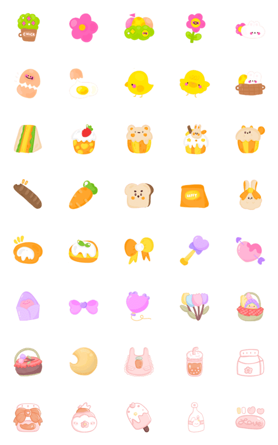 [LINE絵文字]Cutie pastel things emojiの画像一覧