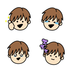[LINE絵文字] 男子の絵文字（茶髪ミディアムA）の画像