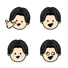 [LINE絵文字] 男子の絵文字（黒髪ミディアムB）の画像